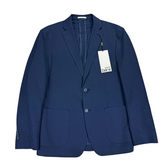 Bar III Mens Lightweight Slim Fit Solid Blazer Sport Coat Navy Blue 40R
